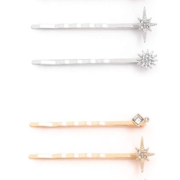 Silver Twinkling Star Hair Pin Trio - Picture 2 of 3